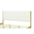 thumbnail image 6 of Christopher Knight Home Modern Boucle Upholstered Queen Bed Frame with Headboard, Solid Wood Legs, White, 6 of 8