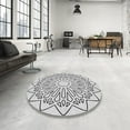 thumbnail image 4 of Ahgly Company Machine Washable Indoor Round Transitional White Smoke Area Rugs, 8' Round, 4 of 7