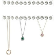 Necklace Hangers Acrylic Necklaces Holder Wall Mounted Jewelry Organizer Hanging with 12 Diamond Shape Hooks, Gift for Women 2 Pack