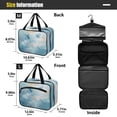 thumbnail image 3 of Travel Hanging Toiletry Bag with 4 Zipped Compartments Waterproof Makeup Accessories Spacious Cosmetic Bag Watercolor Blue Butterflies Large, 3 of 9