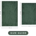 thumbnail image 3 of Bathroom Rugs Sets 2 Piece, Ultra Soft Absorbent Bath mat Chenille Bathroom Rug, Antiskid Bath mats Washable Bathroom mat (20x32 inch + 16x24 inch) Dark Green, 3 of 6