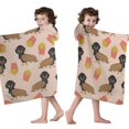 thumbnail image 4 of Dachshund Hotdog Fries Hooded Bath Towel，50"x30" for Ages 3 To 12 Kids, Quick Dry Lightweight Soft Microfiber Hood Beach Towel Cover Up for Kids, 4 of 7