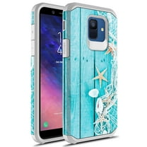 Samsung Galaxy A6 Case, Kaesar Slim Hybrid Dual Layer Shockproof Hard Cover Graphic Fashion Cute Colorful Silicone Skin Cover Armor Case for Samsung Galaxy A6 (Starfish)