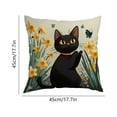thumbnail image 3 of Uuiauoio Floral Black Cat Pillow Covers 18x18, Cats Lovers Lady Gifts, Cat Mom Grandma Gifts, Cats in Colorful Wildflower Decorative Pillow Covers for Home Bedroom Living Room Office Decor, 3 of 6