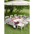 thumbnail image 3 of Outdoor Tablecloth with Umbrella Hole and Zipper, Grey Christmas Rectangle Table Cloth 52x70 Inch Waterproof Tablecloth, Snowman Xmas Balls Pine Needle Tree Picnic Table Cover for Patio Camping, 3 of 7