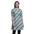 thumbnail image 1 of Bimba Short Kurtis For Ladies Printed Mandarin Collar Roll Up Sleeve Dress, 1 of 6