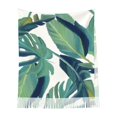 thumbnail image 2 of Foulard à Franges pour Femmes, Feuillage Vert Tropical Long Châle, Léger et Chaud, 2 of 6