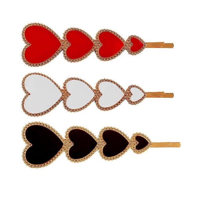 3 Pcs Hair Pieces Women Alloy Bobby Pin Heart Hair Pin Hair Barrette Pins Valentines Day Hair Accessories