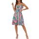 thumbnail image 1 of INSPIRAR CHIC Vestido de Verano para Mujeres con Escote en V, Nudo Frontal, Estilo Suelto, Tirantes Espagueti, Vestidos Midi XS Rosa Verde, 1 of 6