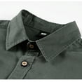thumbnail image 4 of Mens 100% Cotton Button Down Hunting Shirt with Chest Pocket, Lightweight Breathable Long Sleeve Casual Outdoor Hiking Shacket Tops for Spring Summer Army Green-A, 4 of 9