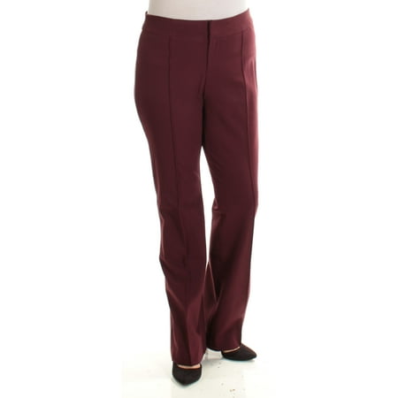 INC Womens Burgundy Flat Front Boot Cut Wear To Work Pants  Size: (Best Pants To Wear With Boots)