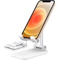 thumbnail image 1 of Phone Stand, Height Angle Adjustable Desktop Tablet Stand Foldable Universal Phone Holder Compatible with iPhone iPad and All 4-10inch Devices Black (White), 1 of 7