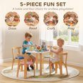 thumbnail image 4 of Qaba Kids Table and Chair Set, Wooden Toddler Table and Chairs Set, 4 of 10