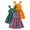 Green, variant on Povozer Teen Girl Dresses Girl Dress Fashion Girls Dresses Toddler Girls Dress 3 Pack Casual Party Print Skater A Line Dress Size 4-5 Years,Green