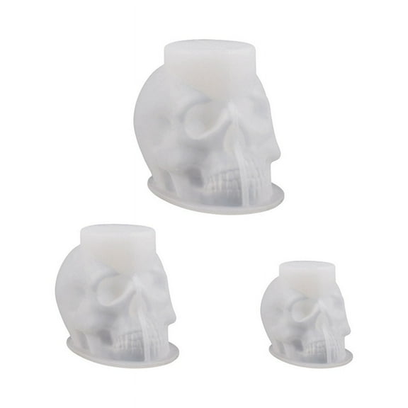 Skull Resin Mold,3Pcs 3D Silicone Mold for Candle Handmade Making Mould DIY Craft