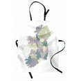 thumbnail image 1 of Ireland Map Apron, Geographical Country Indication with Graphics in Pastel Tones, Unisex Kitchen Bib with Adjustable Neck for Cooking Gardening, Adult Size, White and Multicolor, by Ambesonne, 1 of 4