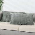 thumbnail image 2 of Unique Bargains 4 Pcs Checkered Faux Fur Plush Throw Pillow Covers Home Decor Pillowcases Grey 12" x 20", 2 of 6