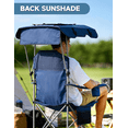 thumbnail image 3 of VicTsing Beach Chair with Canopy Shade, 25'' High Back Folding Camping Chair with Removable Headrest, Cup Holder, Side Pocket, 330 lbs Capacity, 3 of 7