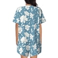 thumbnail image 3 of Naloa Lilies Flowers Women's Short-Sleeved Pajama Set, Loungewear, Summer pajamas, Breathable Cozy - XX-Large, 3 of 9