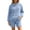 Blue, variant on Two Piece Fuzzy Sets for Women Fleece Long Sleeve Hoodie and Shorts Matching Lounge Outfits