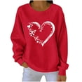 thumbnail image 3 of Feancey Graphic Sweaters for Women Cute Love Heart Print Pullover Tops Holiday Casual Long Sleeve Crewneck Sweater Ribbed Knit Jumpers Red L, 3 of 3