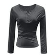 thumbnail image 7 of YueHuiYing Women's 2025 Fall Long Sleeve T Shirts Ribbed Knit Slim Fit Basic Tops Blouse Casual Outfits, 7 of 7