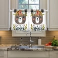 thumbnail image 5 of Bear Face in A Flower Crown Kitchen Curtains Half Tier Curtain 2 Rod Pockets Bathroom Bedroom Cupborad Living Room 27"x36", 5 of 8