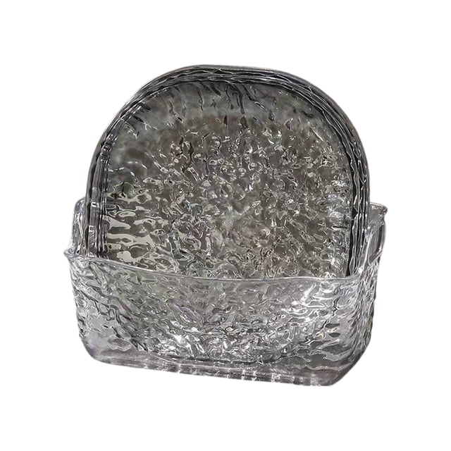 Mesa de Comedor Al Aire Libre Patrón de Glaciar Bandeja de Frutas Del Hogar Mesa de Comedor Bandeja de Basura Mesa de Comedor de Ahorro de Espacio de Escritorio Transparente