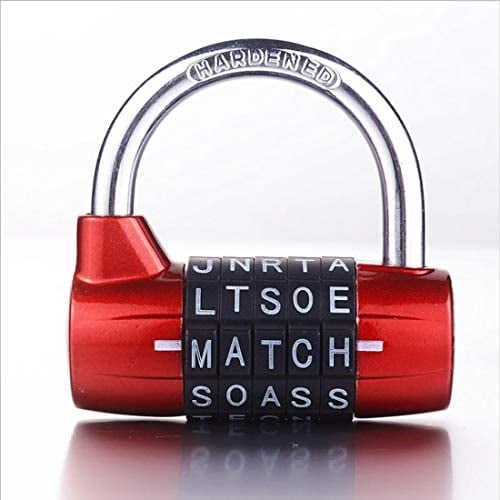 Hasp and Storage Outdoor Gym 2Pieces 5 Letter Combination Lock Password Sturdy Security Padlock for Home Toolbox Sports Gate Fence Case School and Employee Locker 