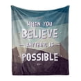 thumbnail image 1 of Saying Soft Flannel Fleece Throw Blanket, When You Believe Anything is Possible Polygonal Pattern Background Modern Print, Cozy Plush for Indoor and Outdoor Use, 60" x 80", Teal Brown, by Ambesonne, 1 of 6