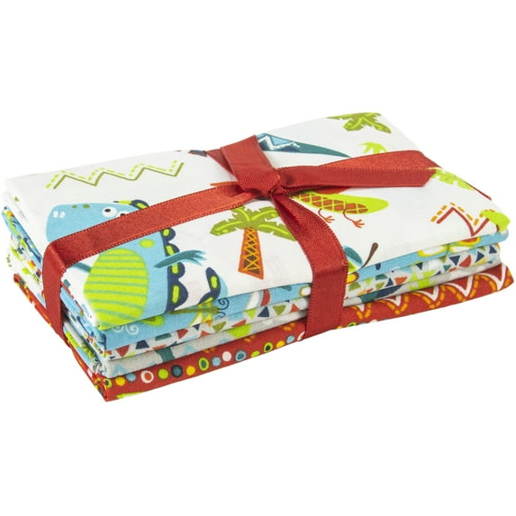 Quilter's Palette Precut Fat Quarter Bundle 18"X21" 5/Pkg-Jurassic Journey - Dinosaur Design