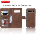 thumbnail image 3 of Galaxy S10 Case Wallet, S10 Case, Allytech Premium Leather Flip Case Cover & Card Slots Pocket, Wrist Design Detachable Slim Case for Samsung Galaxy S10 (Brown), 3 of 8