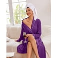 thumbnail image 3 of Ekouaer Kimono Robes for Women Long Lightweight Knit Bathrobe Shawl Soft Sleepwear Casual Ladies Loungewear, 3 of 6