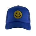 thumbnail image 2 of Gravity Threads Smile Face Embroidery Adjustable Trucker Hat - Cross Eye - Royal, 2 of 4
