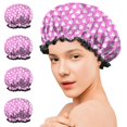 thumbnail image 7 of Shower Caps,Cute Halloween Ghosts Pattern Waterproof Shower Cap for Women 4 Pieces,Double Reusable Hair Cover for Shower PEVA Elastic Stretch Hem, 7 of 7