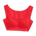 thumbnail image 4 of Lovskoo 2024 2PC Women's One-Piece Seamless Plus Thick Plus Size Vest Bra Sports Thin Underwear Traceless Comfortable Wirefree High Elasticity Breathable Gathering Bra Red-5XL, 4 of 9