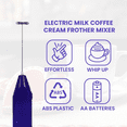 thumbnail image 3 of Frugality Handheld Electric Milk Coffee Cappuccino Drink Cream Frother Mixer Stirrer Foamer Egg Beater Whisk Latte Accessories - Purple, 3 of 7