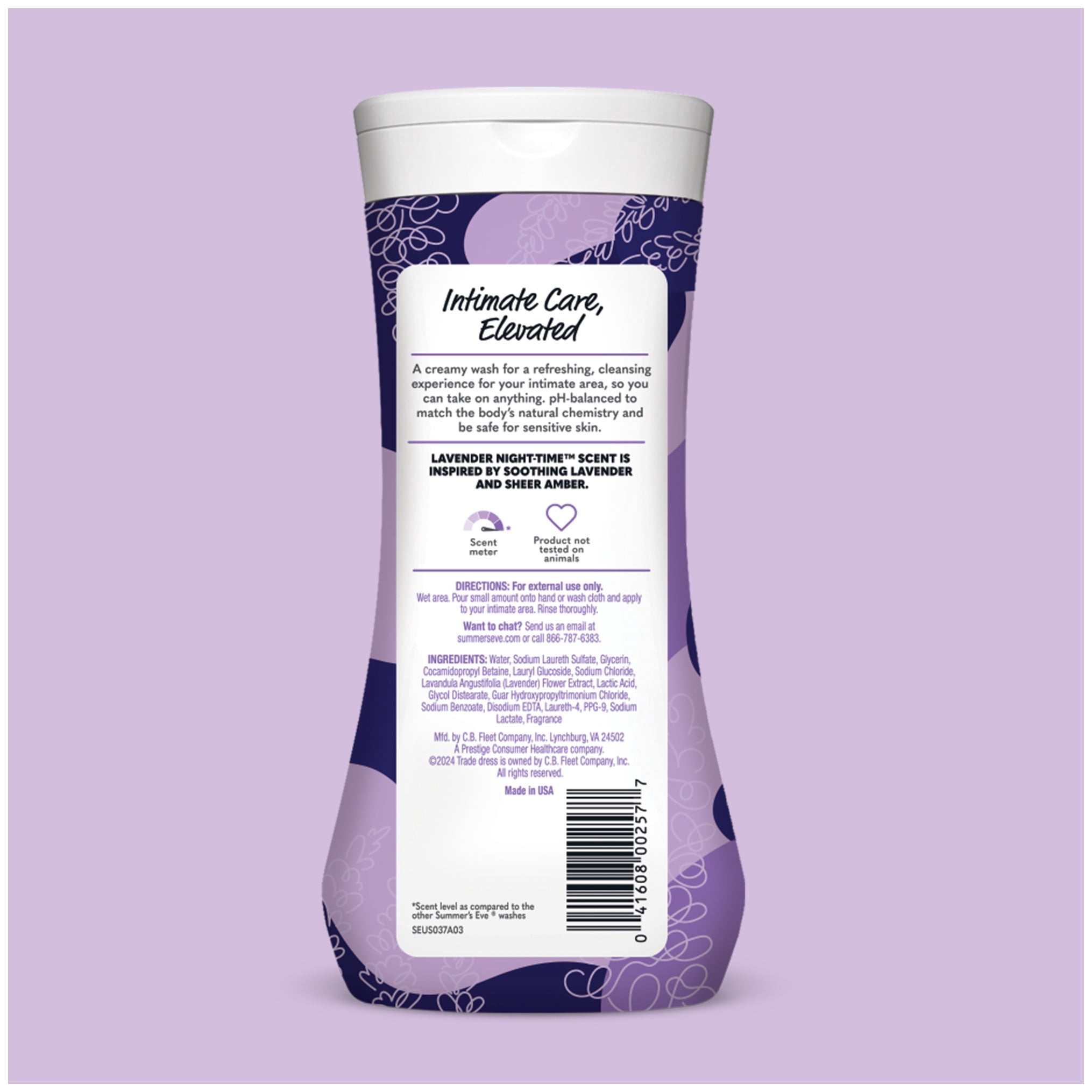 Summer’s Eve Lavender Night-Time Daily Feminine Wash, 12 oz