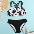 thumbnail image 2 of Girls Swimsuits Toddler 2 Piece Cow Prints Bikini Bathing Suit Briefs Bikini Beach Set Swimwear White, 2 of 5