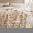 thumbnail image 2 of Solid Ruched Faux Fur Throw (50"x60") - Reverse Ultra-Soft Faux Mink, 2-Sided Use | Oeko-Tex Certified, Machine Washable, 2 of 19