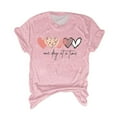 thumbnail image 1 of T-Shirt à Manches Courtes pour Femmes Soldes T-Shirt en Chiffon pour Femmes Été un Jour à la Fois Imprimé Amour Multi-Couleurs Multi-Tailles Col Rond Manches Courtes, 1 of 3