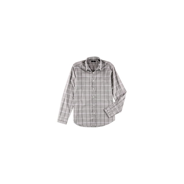 Theory - Camisa a cuadros para hombre, color gris, mediano