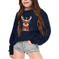 thumbnail image 1 of DGHM Chandails pour Tout-Petits Chandail en Molleton Couverture Enfants Mignon Tween Automne et Hiver Manches Longues Imprimé de Noël Col Rond Chandail à Capuchon pour Garçons et Filles Plus Chaud Chandail à Capuchon Manteau Marine, 1 of 4
