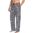 thumbnail image 3 of Kdxio Daisies Flowers Print Men's Sleep Pajama Pant Lounge Pants with Pockets, 3 of 8