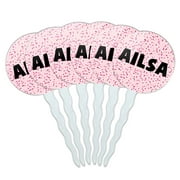 Ailsa Cupcake Picks Toppers - Set of 6 - Pink Speckles