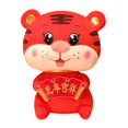 thumbnail image 2 of Red Tiger Stuffed Toy Festive Collectable Decorative Toy New Year Red Plush Tiger Toy for Decor, 2 of 8