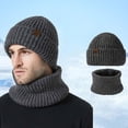 thumbnail image 2 of HNMKIU Winter Knitted Hat Scarf Set Thermal Unisex Ear Warmer Neck Cozy Cold Weather Outdoor Skiing Camping Travel Grey - One Size, 2 of 5