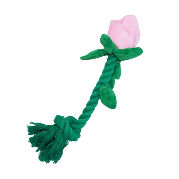 Juguete Masticable Interactivo de Peluche para Perros Pequeños y Perros Chirriar Juguete Flor de Rosa Reducir el Aburrimiento y la Ansiedad del Perro Chirriar Juguete Flor de Rosa 1pc