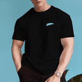 thumbnail image 4 of Men's 100% Cotton Regular Comfortable Tee with Ink Blue Print, 4 of 9