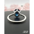 thumbnail image 3 of Natural London Blue Topaz or Lab Created Spinel Gemstone Ring, 925 Sterling Silver, 3 of 5
